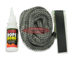 Stove Rope Seal Kit - 10mm - Soft Black (for sealing doors / glasses)